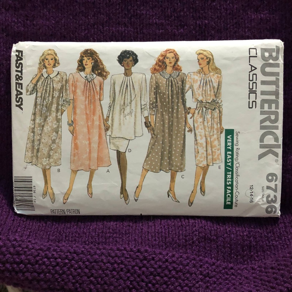 Butterick Sewing pattern 6736 Maternity dress skirt sz 12 14